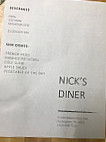 Nick's Diner menu