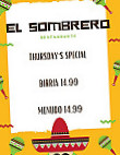 El Sombrero menu