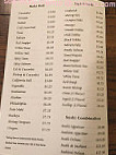 Kanji Japanese Steakhouse Sushi menu