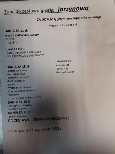 Karczma U Tomasza Menu