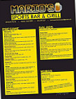 Mario's Sports Grill menu