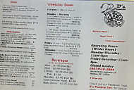 D's Pizzeria menu