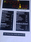 The Pourhouse menu