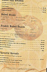 Panera Bread menu