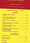 Le Haricot Rouge menu