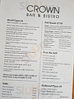 Crown Bistro menu