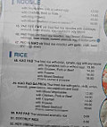 Narai Thai menu