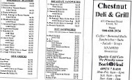 Chestnut Deli menu