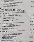 Afghan Village menu