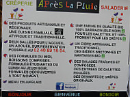 Apres la Pluie menu