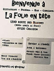 La Folie En Tete menu