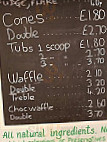 Roskilly's Ice Cream Parlour menu