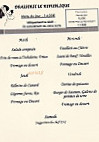 Le republique menu