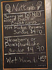 Nutter's Ice Cream menu