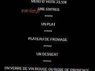 Le Charlie Folie's menu