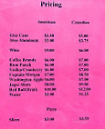 Calais Motor Inn menu