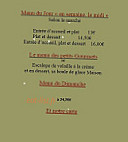 Auberge De La Paix menu