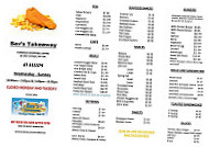 Sav's Takeaway menu