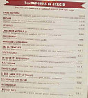 Sergio Burger menu