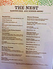 The Nest Diner menu