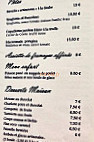 Le Chantilly menu