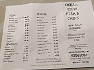 Ocean View Fish Chips Shop menu