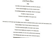 Spicers Hidden Vale menu