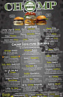 Chomp Burger menu