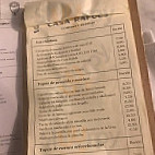 Casa Rafols menu