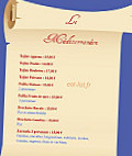 Le Mediterraneen menu