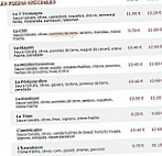 Le Kiosque à Pizzas menu