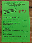 Cafe Krone menu