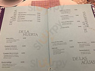 Paso Del Agua menu