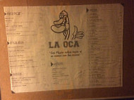 Pizzeria La Oca menu