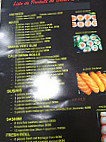 Sushi Sushi menu