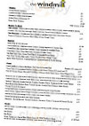 The Windmill menu