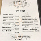 Tía María menu