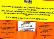 Le Grillon menu