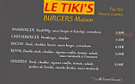 Le Tiki's menu