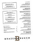 Brazen Open Kitchen menu