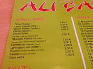 Ali Baba Pizzeria menu