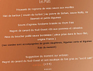 Auberge De La Renaissance menu