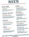 Westfield River Brewing Company menu