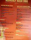 Heavenly Hash Bbq menu