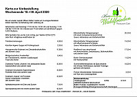 Haus Waldfrieden menu