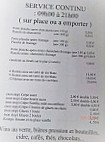 Cave Du Mesnil menu