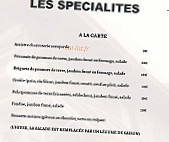 Chalet D'alpage menu