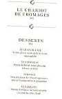 Le Gabriel menu