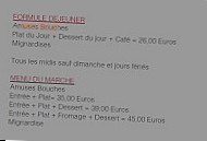 L'École des Filles menu