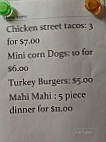 Harry's Nite Club menu